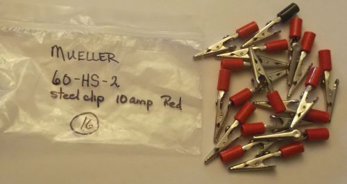 60-HS-2 MUELLER - QTY 16 - STEEL CLIP 10A RED ALIGATOR NEW