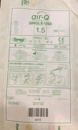 COOKGAS AIR-Q LARYNGEAL AIRWAY TUBE SINGLE USE 1.5 NIP