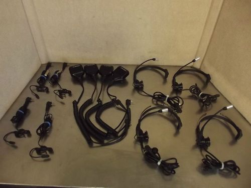 Motorola 12pc Mixed Lot 4 Each Mic&#039;s, Earbuds &amp; Headsets-2 Prong Plugs-m230