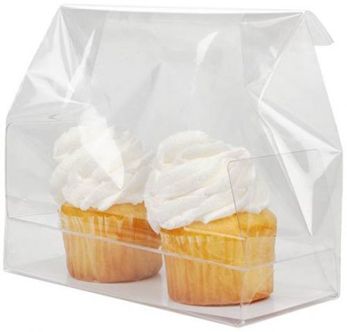 ClearBags CBG9 Cupcake Bag Sets for Mini Double Cupcake with Paper Bottom, Clear