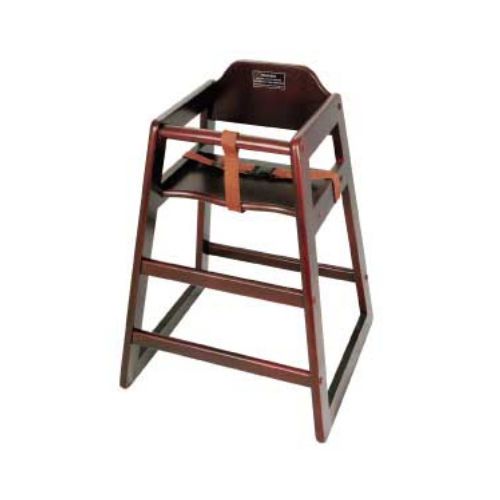 Winware by Winco Assembled Mahogany High Chair - Pack of 3