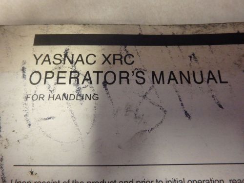 YASKAWA OPERATORS MANUAL FOR HANDLING_RE-CSO-A1014_DECEMBER 1999