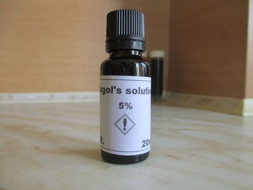 Lugol Iodine (Lugol&#039;s solution) 5% lab chemical solution Microbiology stain etc