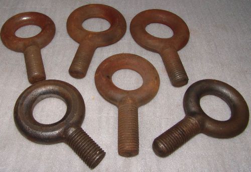 (6) 1&#034;  diameter eye bolts 1-3/4&#034;  opening , one is vulcan for sale