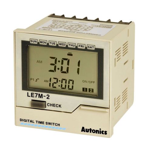 Autonics Timer LE7M-2, LCD, Weekly / Yearly, 3 Modes, 2 SPDT Out