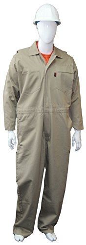 Chicago protective apparel 605-frc-k-4xl fr cotton coverall, 4x-large, khaki for sale