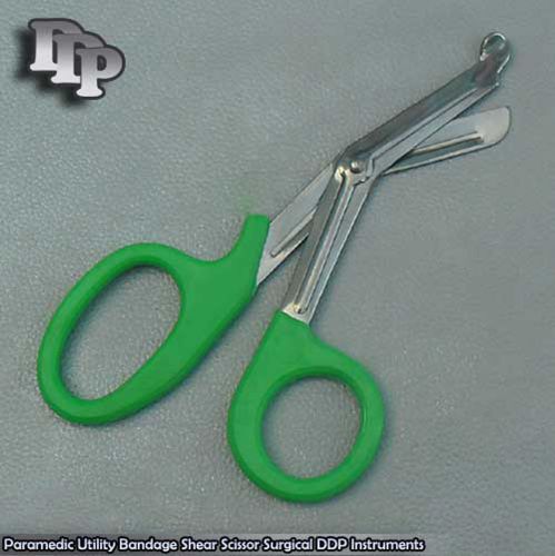 Paramedic Utility Bandage Shear Scissor7.25&#034;Green Handle Surgical DDP Instrument