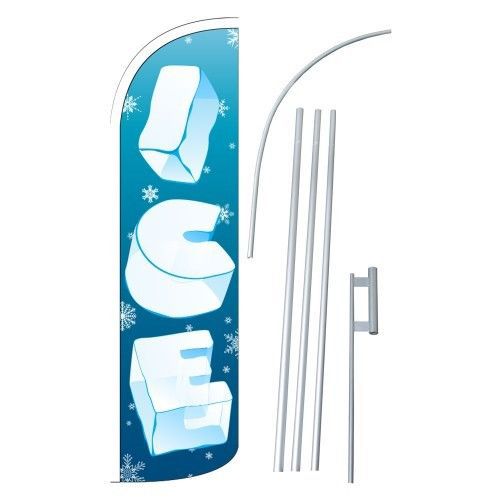 Ice extra wide windless swooper flag jumbo full sleeve banner kit made usa (one) for sale