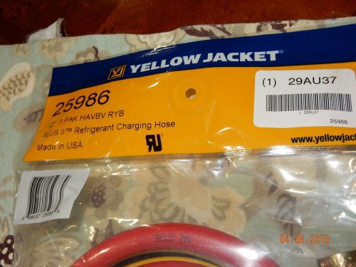 Yellow Jacket 25986 – 72”, 3-pak (RYB), PLUS II 1/4” Hoses w/ FlexFlow Valves