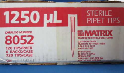 6 Rack/ 96 MATRIX 1250 UL Pipette Pipet Tips 8052