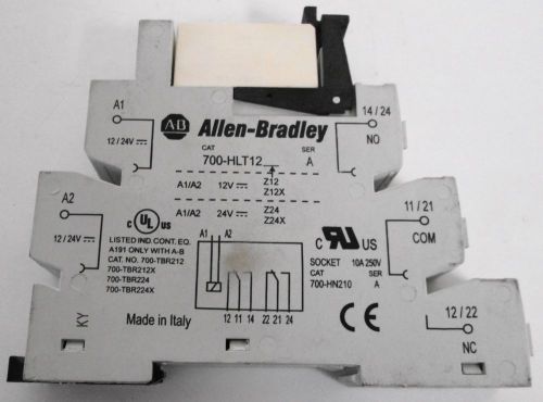 Allen-Bradley 700-HLT12 Ser. A Terminal Block With 700-TBR224 Replacement Relay