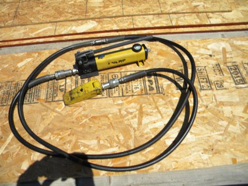 Enerpac spreader &amp; 2 hoses &amp; p142 p-142 manual hand hydraulic pump 10,000 psi for sale