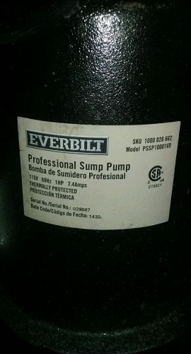 Everbilt 1000026662 1 HP Cast Iron Sump Pump 431716 A11