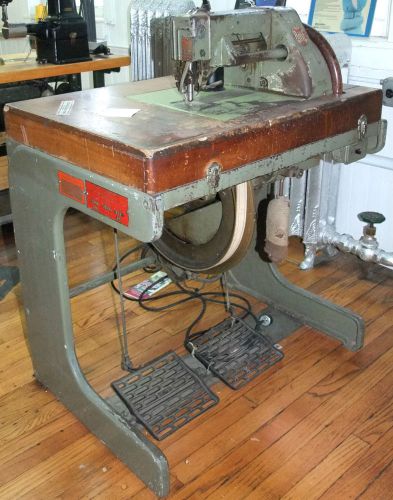 Vintage AMF Hand Stitch Industrial Sewing Machine &amp; Table, Leather Glove Factory