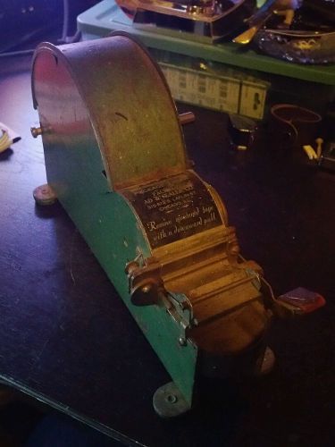 Vintage Industrial Jiffy Automatic Package Taper Metal Tape Dispenser