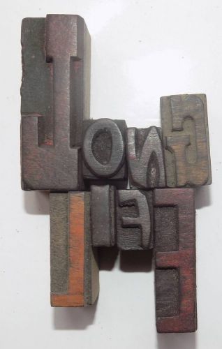 &#034;Long Life&#034; Letterpress Letter Wood Type Printers Block collection.ob-354