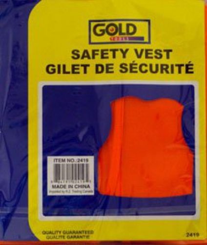 Gold tools fluorescent reflective safety vest for sale