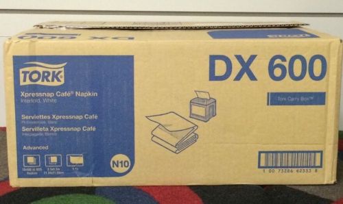 TORK Xpressnap Cafe Napkin- Interfold- DX600- White- Case- 5x8in- 1 Ply