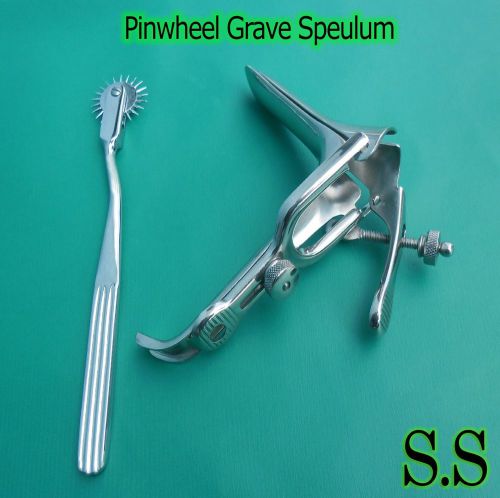 Graves Vaginal Speculum Small &amp; Pin wheel Gynecology Instrument