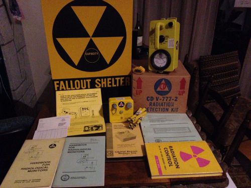 LOT Radiation Detection Kit Prep Test Radiological Monitor Fallout Shelter Sign