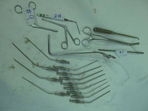 Assortment of surgical instruments - frazier suction tubes, jarit, codman 14804 for sale
