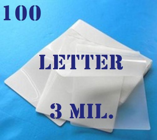 100 Letter Size  Laminating Laminator Pouches Sheets  9 x 11-1/2   3 Mil...