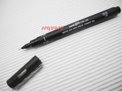 3 Pens Uni-Ball Uni Pin 0.05mm Fine Line Pigment Ink Fineliner Marker Pen, Black