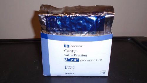 Covidien curity saline dressing 8x4&#034; box of 48 ref: 3606 not expired for sale