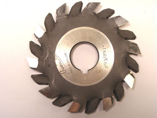 NOS Qualcut UK HSS STAGG TOOTH SIDE &amp; FACE HORIZONTAL MILLING CUTTER 4x3/8x1&#034; A