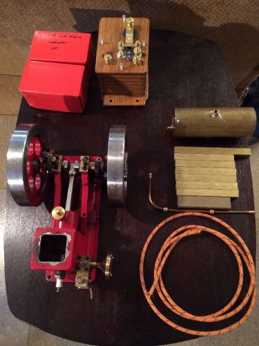 Antique running scale model hit and miss gas engine cast + brass radiator kit for sale