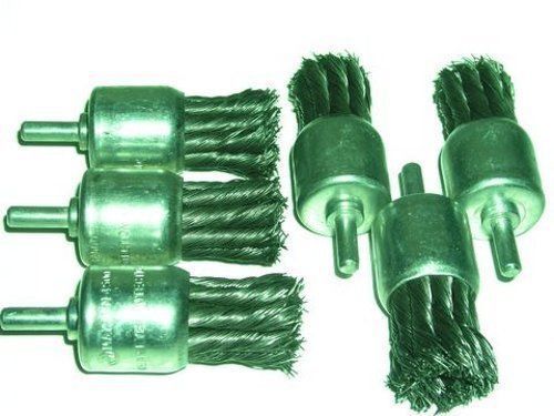 (6-pack) 1&#034; Knot End Brush wire power drill steel (25mm)