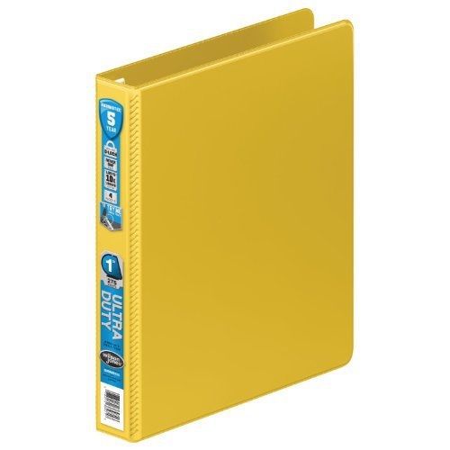 Wilson Jones Ultra Duty D-Ring Binder with Extra Durable Hinge, 1-Inch, Yellow