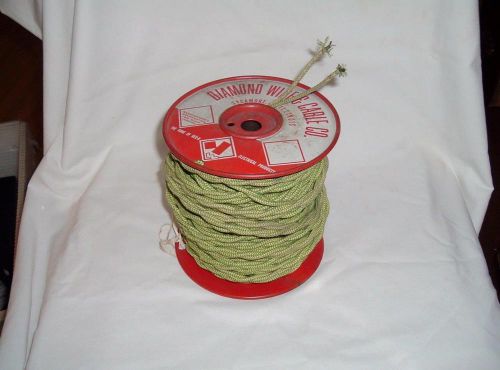 Nos diamond wire co cloth wire twisted 165 feet on orig metal reel 2 copper strd for sale