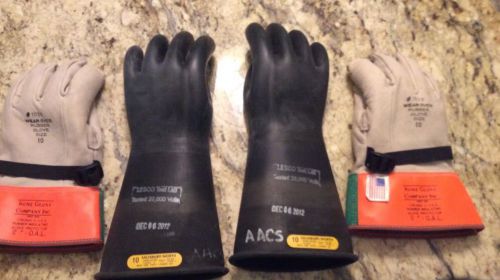 High voltage gloves  size 10 class 2 #1050 kunz gloves for sale