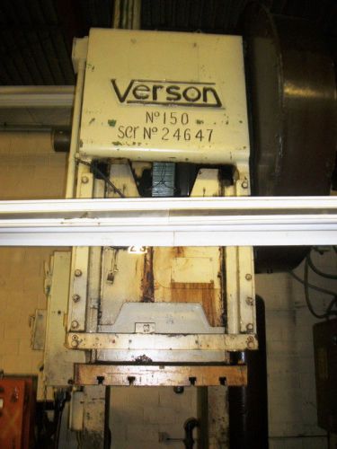 150 ton 8&#034; strk verson 150 obi press, air clutch for sale