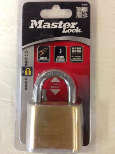 Stanley Master Lock Combination 1&#034; Shackle Brass Masterlock Professional 40-175