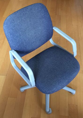 Blue padded office chair