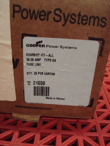 Lot of 25 Kearney FitAll Fuse Link KS 30A CAT. 21030 Cooper Power Systems  NEW