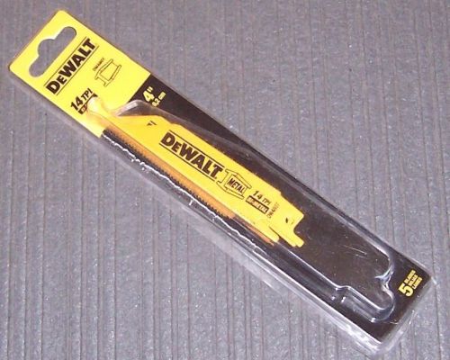 5-pk dewalt dw4807 4&#034; 14-tpi straight back bi-metal reciprocating saw blades for sale