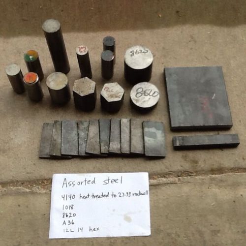 Assorted steel-4140, 1018, 8620, a36, 304 ss, 12l14 hex, plasma cut steel for sale