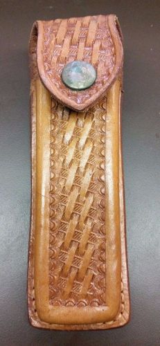 Leather basket weave pepper/mace holder for police/sheriff-used made in mexico for sale