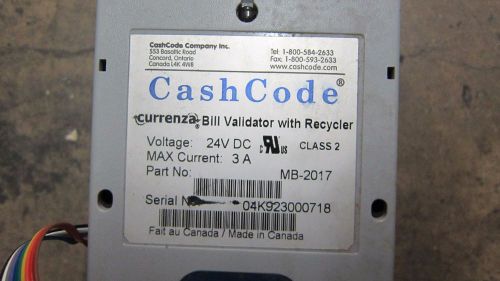 SOLD AS IS FOR PARTS - Cashcode MB-2017