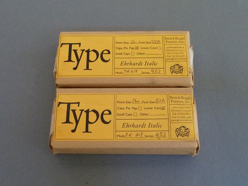 New Letterpress Type -12pt. Ehrhardt Italic complete font