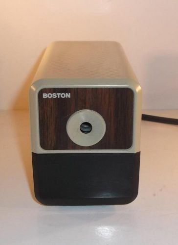 Vintage Boston Electric Desktop Pencil Sharpener Model 18 Wood Grain