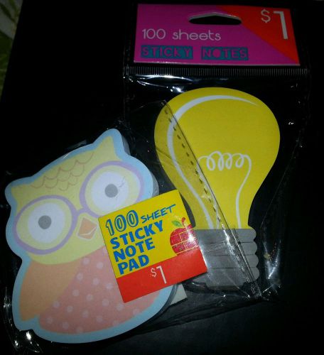 Target One Spot Sticky Note Pad Set - Owl Bird &amp; Light Bulb
