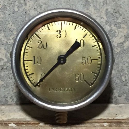 1940&#039;s vintage brass pressure gauge, steampunk, steam, antique, water, air for sale