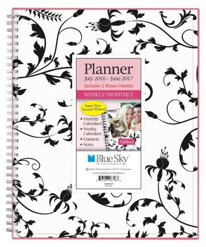 Blue sky 2016-2017 academic year weekly &amp; monthly planner, wire-o binding, 8.5&#034; for sale