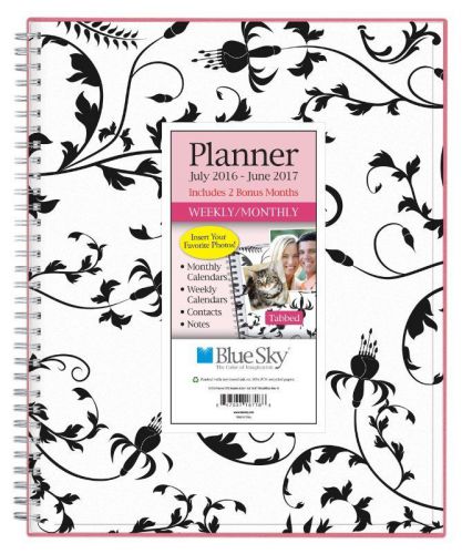Blue Sky 2016-2017 Academic Year Weekly &amp; Monthly Planner, Wire-O Binding, 8.5&#034;