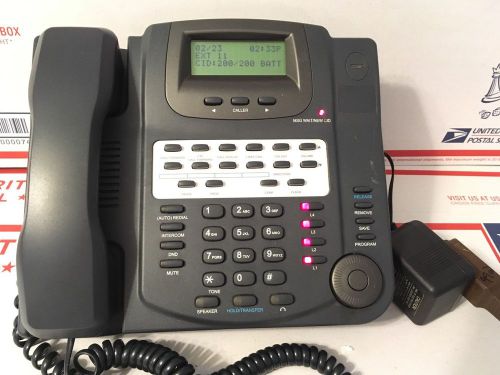 NSQ412 4-Line Telephone Business Speakerphone Used w AC Power Supply