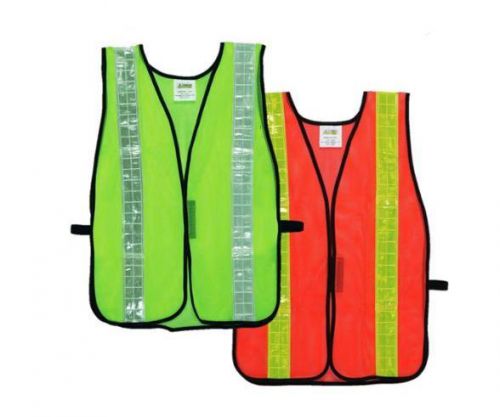 1 Size Fits All Mesh Safety Vest with 2&#034; Reflective Tape, Neon Green or Orange